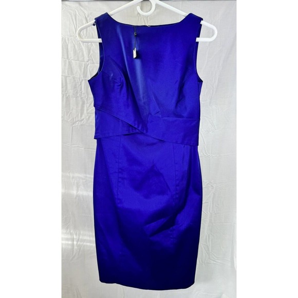 Talbots Dresses & Skirts - NWT Talbots‎ Blue Satin Classic Sleeveless Wrap Detail Dress Size 2P
